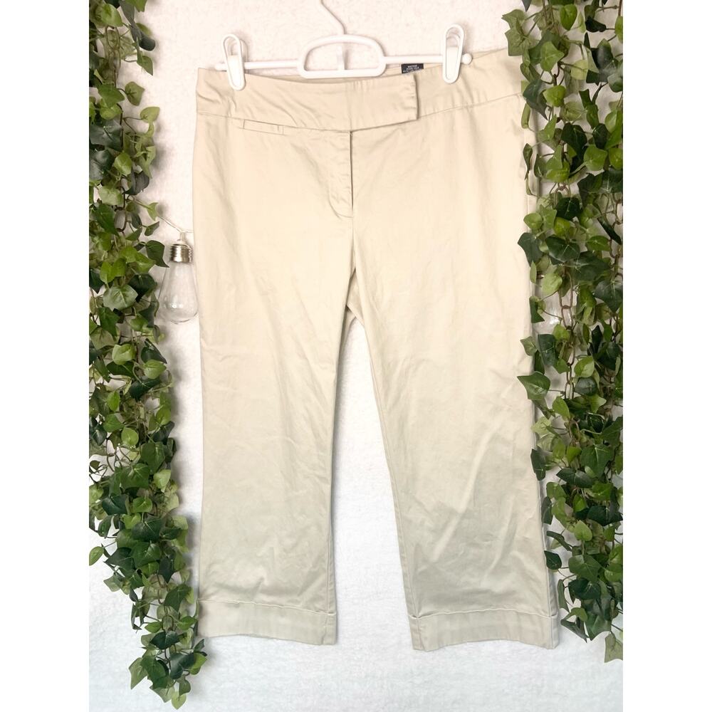New York & Company Beige Cotton Stretch Pants Capris Slacks Women's Size 2